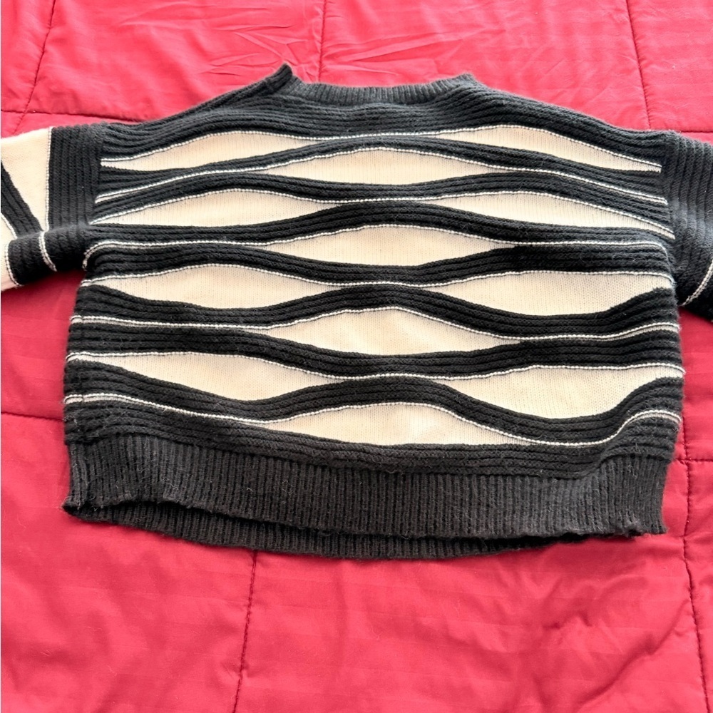 Striped Black and Cream Sweater